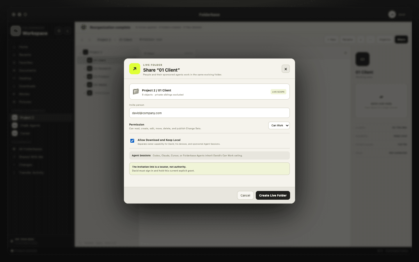 Live Folder sharing
