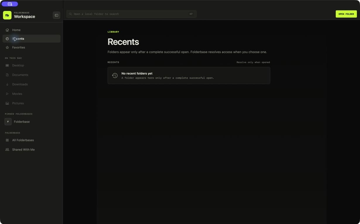 Recents in the same global sidebar